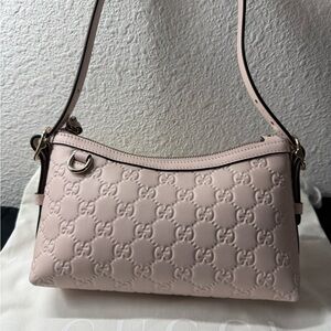 Gucci Blush Pink Embossed Shoulder Bag